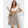 image:imageAllegra K Womens Summer Floral Chiffon Skirts Smocked Elastic Waist ALine Below Knee Length Ruffle Tiered SkirtBlack