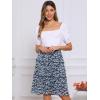 image:imageAllegra K Womens Summer Floral Chiffon Skirts Smocked Elastic Waist ALine Below Knee Length Ruffle Tiered SkirtNavy