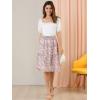 image:imageAllegra K Womens Summer Floral Chiffon Skirts Smocked Elastic Waist ALine Below Knee Length Ruffle Tiered SkirtPink