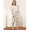 image:imageAllegra K Womens Summer Floral Chiffon Skirts Smocked Elastic Waist ALine Below Knee Length Ruffle Tiered SkirtWhite Purple