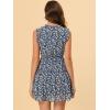 image:imageAllegra K Womens Summer Floral Ruffle Sleeveless Tie Neck Chiffon Flowy Mini Dress