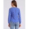 image:imageAllegra K Womens Vintage Ruffle Neck Chiffon Top Long Sleeve Casual Work BlouseBlue Pinkpolka Dots