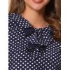 image:imageAllegra K Womens Vintage Ruffle Neck Chiffon Top Long Sleeve Casual Work BlouseDark Bluepolka Dots