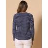 image:imageAllegra K Womens Vintage Ruffle Neck Chiffon Top Long Sleeve Casual Work BlouseDark Bluepolka Dots