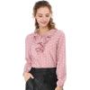 image:imageAllegra K Womens Vintage Ruffle Neck Chiffon Top Long Sleeve Casual Work BlousePinkpolka Dots