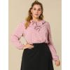 image:imageAllegra K Womens Vintage Ruffle Neck Chiffon Top Long Sleeve Casual Work BlousePinkpolka Dots