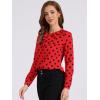 image:imageAllegra K Womens Vintage Ruffle Neck Chiffon Top Long Sleeve Casual Work BlouseRed Blackpolka Dots