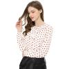 image:imageAllegra K Womens Vintage Ruffle Neck Chiffon Top Long Sleeve Casual Work BlouseWhite Redpolka Dots