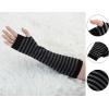 image:imageAllegra K Womens Winter Warmers Fingerless Thumbhole Elastic Long Knitted Party Costume GlovesBlackdark Gray