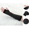 image:imageAllegra K Womens Winter Warmers Fingerless Thumbhole Elastic Long Knitted Party Costume GlovesBlackgray