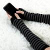 image:imageAllegra K Womens Winter Warmers Fingerless Thumbhole Elastic Long Knitted Party Costume GlovesBlackgray
