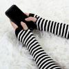 image:imageAllegra K Womens Winter Warmers Fingerless Thumbhole Elastic Long Knitted Party Costume GlovesBlackwhite