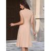 image:imageAllegra K Work Dresses for Womens 2026 Mock Neck Sleeveless A Line Midi DressBeige