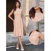 image:imageAllegra K Work Dresses for Womens 2026 Mock Neck Sleeveless A Line Midi DressBeige