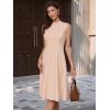 image:imageAllegra K Work Dresses for Womens 2026 Mock Neck Sleeveless A Line Midi DressBeige