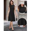 image:imageAllegra K Work Dresses for Womens 2026 Mock Neck Sleeveless A Line Midi DressBlack