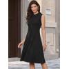 image:imageAllegra K Work Dresses for Womens 2026 Mock Neck Sleeveless A Line Midi DressBlack