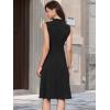 image:imageAllegra K Work Dresses for Womens 2026 Mock Neck Sleeveless A Line Midi DressBlack