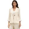 image:imageAllegra K Cotton Linen Blazers for Womens Business Casual One Button Work Jacket Office SuitBeige