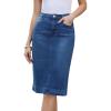 image:imageAllegra K Denim Skirt for Women High Waist Split Back Pockets Knee Length Pencil SkirtBlue
