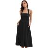 image:imageAllegra K Midi Dress for Womens Off Shoulder Halter Corset High Waist Swing Flowy Long DressesBlack