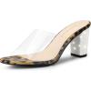 image:imageAllegra K Womens Clear Glitter Chunky Heels Slide Heel Sandals