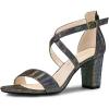 image:imageAllegra K Womens Colorful Cross Strappy Block Heel Sandals