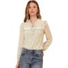 image:imageAllegra K Womens Floral Top Ruffle Tie Neck Chiffon Blouse