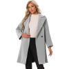 image:imageAllegra K Womens Lapel Collar Coat Double Breast Winter MidLong OvercoatGrey
