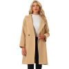 image:imageAllegra K Womens Lapel Collar Coat Double Breast Winter MidLong OvercoatKhaki