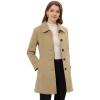 image:imageAllegra K Womens Pea Coat Single Breasted Long Sleeve Warm Casual Overcoat with Pockets Winter OutwearKhaki