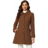 image:imageAllegra K Womens Peter Pan Collar Overcoat Single Breasted Pockets Winter Long CoatSolid Brown