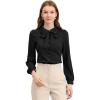 image:imageAllegra K Womens Peter Pan Collar Shirt 1950s Vintage Bow Tie Neck Dressy Casual Button Down BlouseBlack
