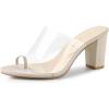 image:imageAllegra K Womens Ring Clear Chunky Heels Slide Heel Sandals