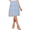 image:imageAllegra K Womens Summer Floral Chiffon Skirts Smocked Elastic Waist ALine Below Knee Length Ruffle Tiered SkirtBlue White