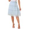 image:imageAllegra K Womens Summer Floral Chiffon Skirts Smocked Elastic Waist ALine Below Knee Length Ruffle Tiered SkirtLight Blue