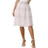 image:imageAllegra K Womens Summer Floral Chiffon Skirts Smocked Elastic Waist ALine Below Knee Length Ruffle Tiered SkirtWhite1
