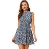 image:imageAllegra K Womens Summer Floral Ruffle Sleeveless Tie Neck Chiffon Flowy Mini Dress
