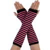image:imageAllegra K Womens Winter Warmers Fingerless Thumbhole Elastic Long Knitted Party Costume GlovesBlackfuchsia