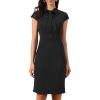 image:imageAllegra K Work Dress for Women Cap Sleeve Bow Tie Side Zipper Sheath Business Casual Bodycon DressesBlack