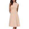 image:imageAllegra K Work Dresses for Womens 2026 Mock Neck Sleeveless A Line Midi DressBeige