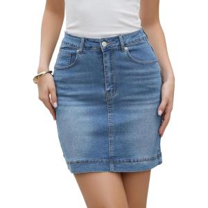 image:imageAllegra K Denim Skirt for Womens Casual High Waisted Jean Skirt with PocketsSky Blue