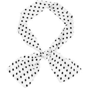 image:imageAllegra K Women Retro Polka Dots Skinny Scarf Neck Scarves Wrap Long Neckerchief Hair BandWhite