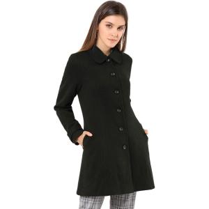 image:imageAllegra K Womens Peter Pan Collar Overcoat Single Breasted Pockets Winter Long CoatBlack