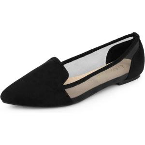 image:imageAllegra K Womens Pointed Toe Mesh Slip on Ballet Flats