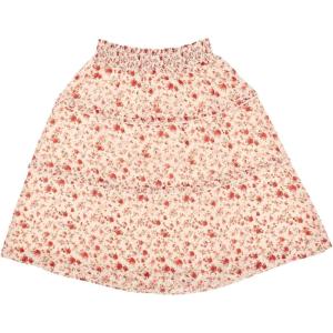 image:imageAllegra K Womens Summer Floral Chiffon Skirts Smocked Elastic Waist ALine Below Knee Length Ruffle Tiered SkirtBeige
