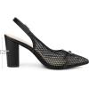 image:imageAllegra K Womens Pointed Toe Mesh Heel Buckle Decor Chunky Heels PumpsBlack