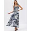 image:imageAllegra K Summer Smocked Dress for Women Spaghetti Strap Square Neck Ruffle Casual Flowy Long Maxi Sundress 2026Navy Blue