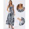 image:imageAllegra K Summer Smocked Dress for Women Spaghetti Strap Square Neck Ruffle Casual Flowy Long Maxi Sundress 2026Navy Blue