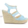 image:imageAllegra K Womens Wedges Zipper Sandals Platform Wedges Heels SandalsLight Blue